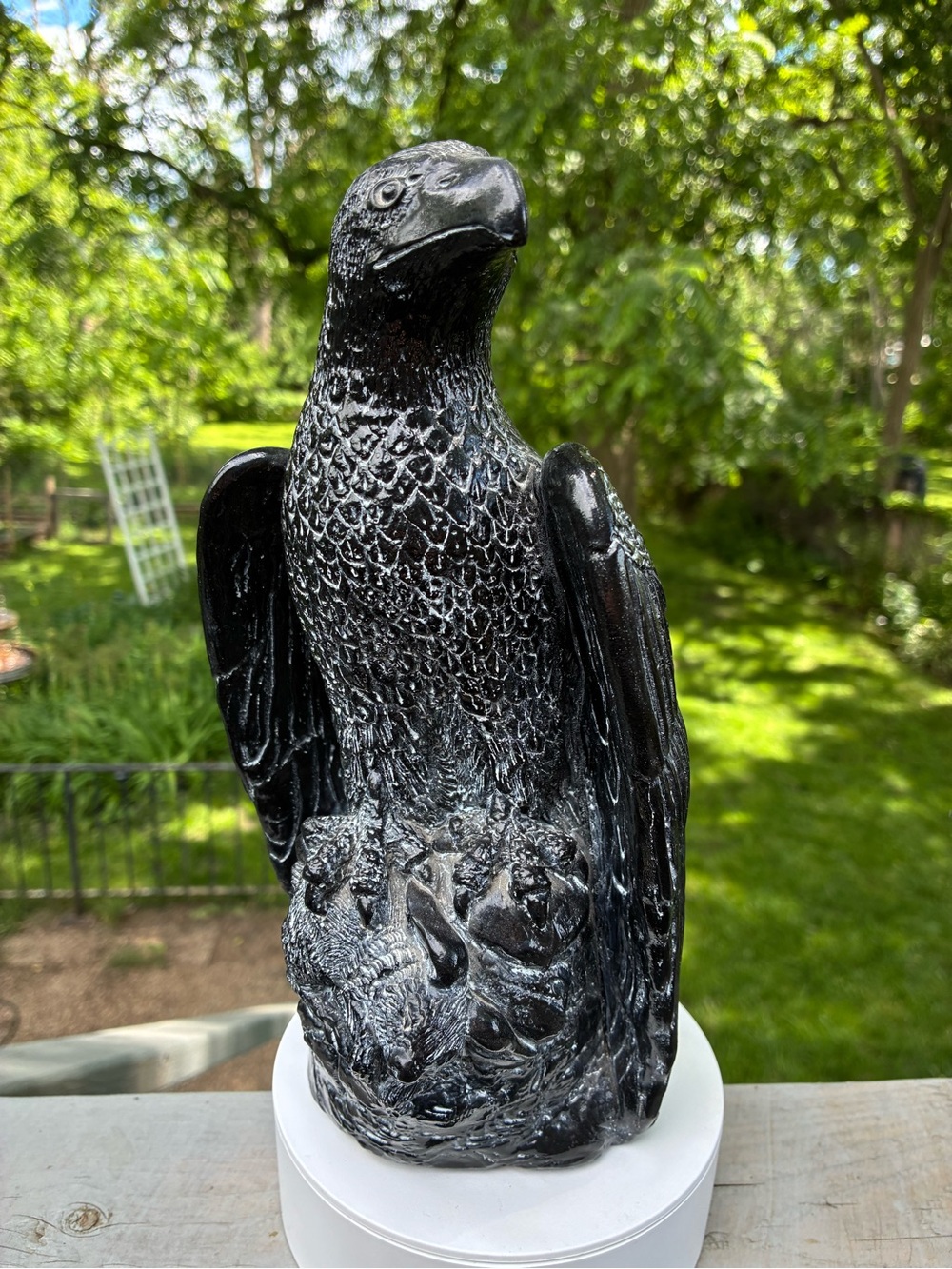 Vintage 1972 Soapstone Sculpture Eagle Holding Rabbit Aardvark Canada